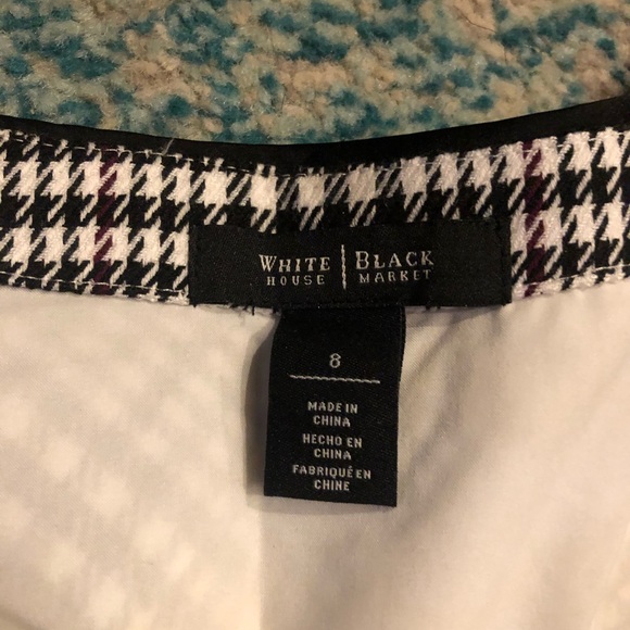 White House Black Market Houndstooth Peplum Top - Picture 3 of 4